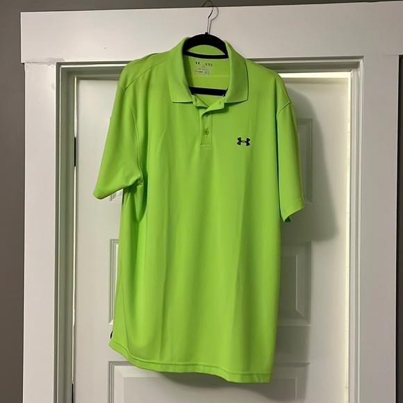 Men’s Lime Green Underarmour Polo - Picture 1 of 1